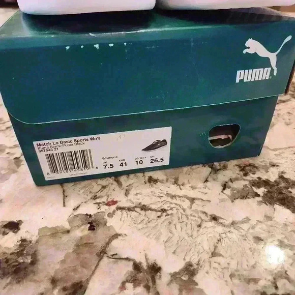 Puma Women's Match Lo Basic Sports Black Leather Sneaker Tennis Shoe - Picture 7 of 10